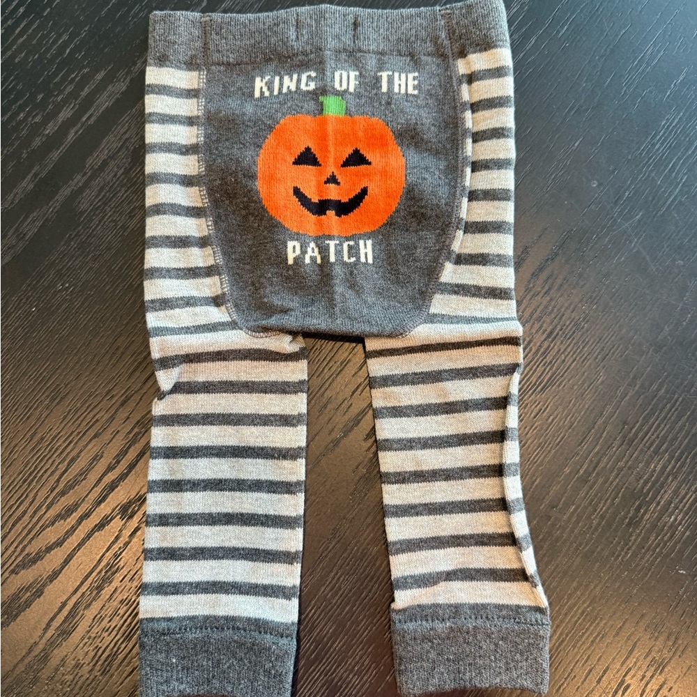 Mud Pie Gray Striped Fall Baby Leggings